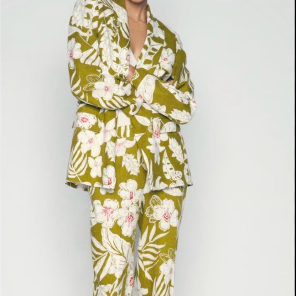 Zara Olive Floral Women's Pantsuit
